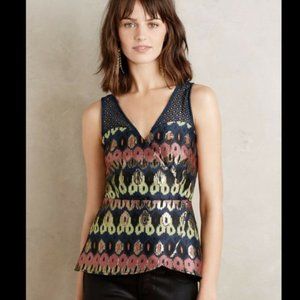 ANTHROPOLOGIE NWT Jacquard Yana Metallic Top